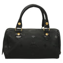 MCM Vicetos Logogram Hand Bag PVC 2way Black Gold Auth 129547-2