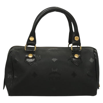 MCM Vicetos Logogram Hand Bag PVC 2way Black Gold Auth 129547 - 0