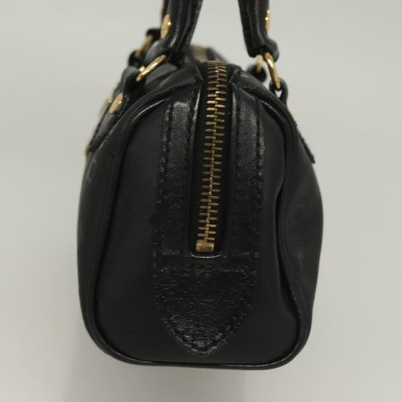 MCM Vicetos Logogram Hand Bag PVC 2way Black Gold Auth 129547