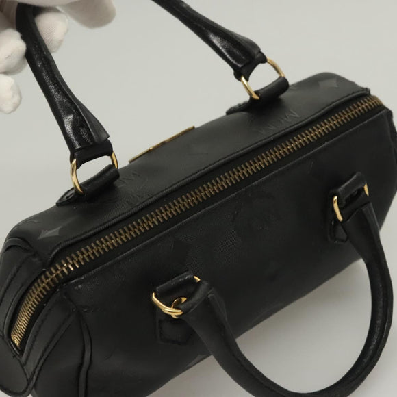 MCM Vicetos Logogram Hand Bag PVC 2way Black Gold Auth 129547