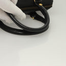 MCM Vicetos Logogram Hand Bag PVC 2way Black Gold Auth 129547-7