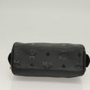 MCM Vicetos Logogram Hand Bag PVC 2way Black Gold Auth 129547-5