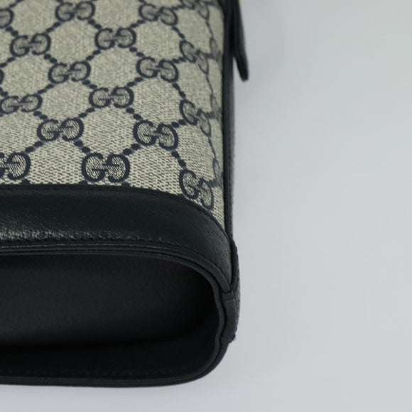 GUCCI GG Supreme Shoulder Bag PVC Navy Gold 001 109 0579 Auth 129552