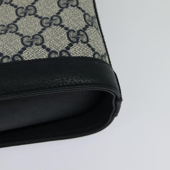 GUCCI GG Supreme Shoulder Bag PVC Navy Gold 001 109 0579 Auth 129552