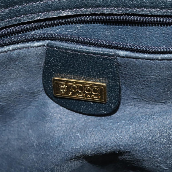 GUCCI GG Supreme Shoulder Bag PVC Navy Gold 001 109 0579 Auth 129552