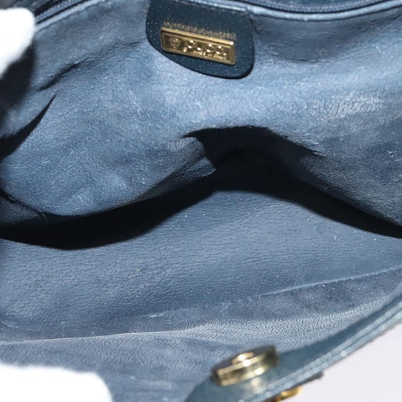 GUCCI GG Supreme Shoulder Bag PVC Navy Gold 001 109 0579 Auth 129552