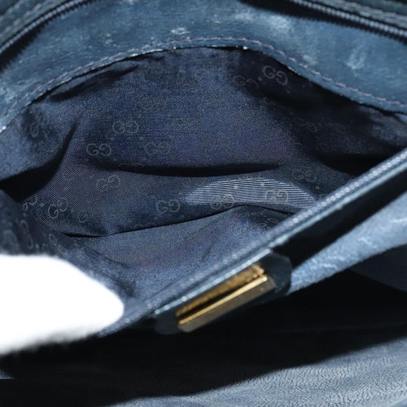 GUCCI GG Supreme Shoulder Bag PVC Navy Gold 001 109 0579 Auth 129552