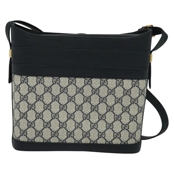 GUCCI GG Supreme Shoulder Bag PVC Navy Gold 001 109 0579 Auth 129552