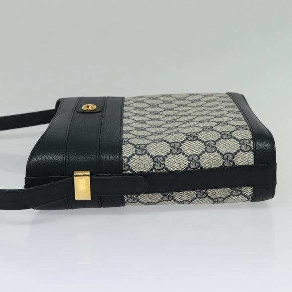 GUCCI GG Supreme Shoulder Bag PVC Navy Gold 001 109 0579 Auth 129552
