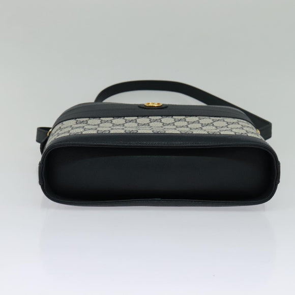 GUCCI GG Supreme Shoulder Bag PVC Navy Gold 001 109 0579 Auth 129552