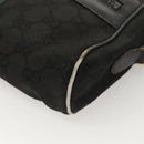 GUCCI GG Canvas Web Sherry Line Shoulder Bag Black Gold Red 010 378 Auth 129553-14