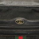 GUCCI GG Canvas Web Sherry Line Shoulder Bag Black Gold Red 010 378 Auth 129553-17