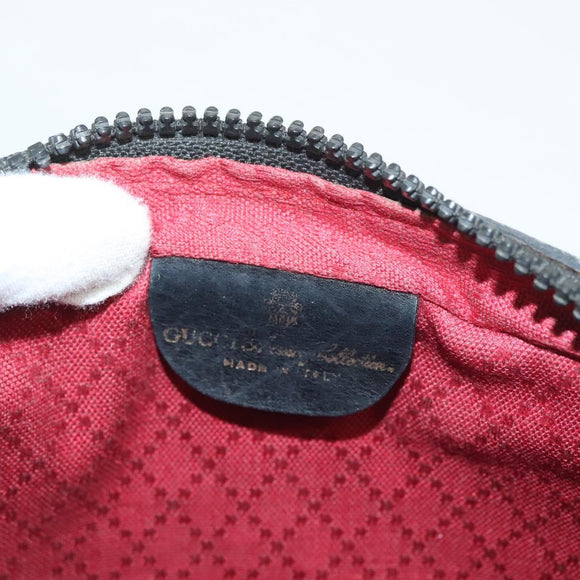 GUCCI GG Canvas Web Sherry Line Shoulder Bag Black Gold Red 010 378 Auth 129553