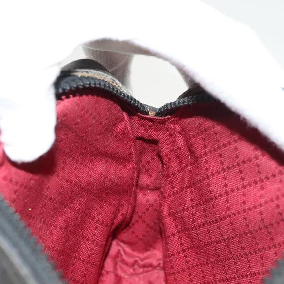 GUCCI GG Canvas Web Sherry Line Shoulder Bag Black Gold Red 010 378 Auth 129553