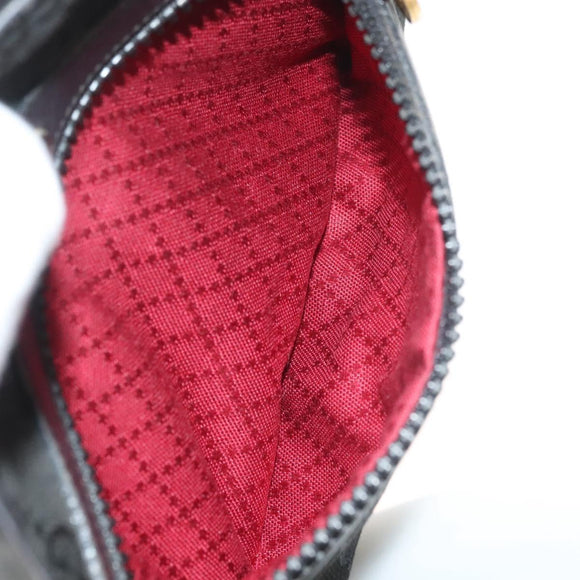 GUCCI GG Canvas Web Sherry Line Shoulder Bag Black Gold Red 010 378 Auth 129553