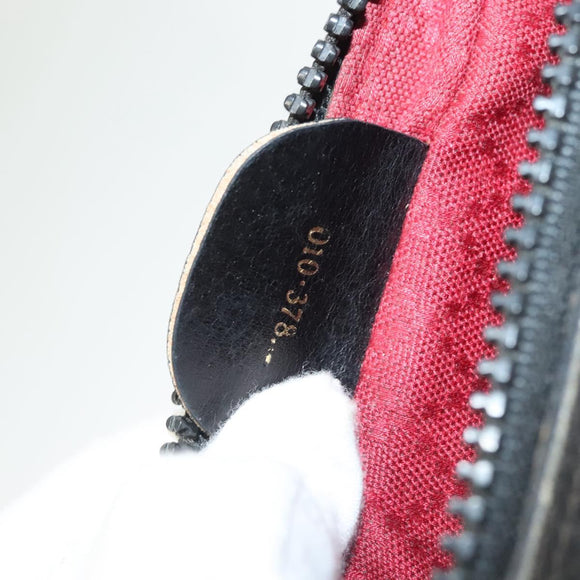 GUCCI GG Canvas Web Sherry Line Shoulder Bag Black Gold Red 010 378 Auth 129553