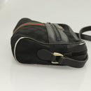 GUCCI GG Canvas Web Sherry Line Shoulder Bag Black Gold Red 010 378 Auth 129553-3