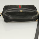 GUCCI GG Canvas Web Sherry Line Shoulder Bag Black Gold Red 010 378 Auth 129553-6