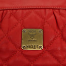 MCM Chain Shoulder Bag Leather Red Auth 129555-14