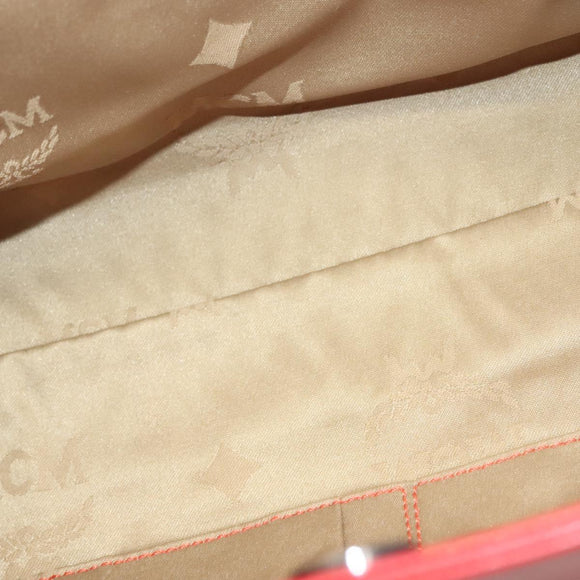 MCM Chain Shoulder Bag Leather Red Auth 129555