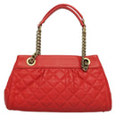 MCM Chain Shoulder Bag Leather Red Auth 129555-3