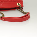 MCM Chain Shoulder Bag Leather Red Auth 129555-7