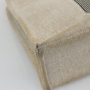 HERMES New Fourre Tout MM Hand Bag Canvas Beige Silver Auth 129568-15
