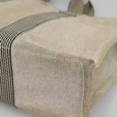HERMES New Fourre Tout MM Hand Bag Canvas Beige Silver Auth 129568-16