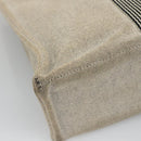 HERMES New Fourre Tout MM Hand Bag Canvas Beige Silver Auth 129568-9