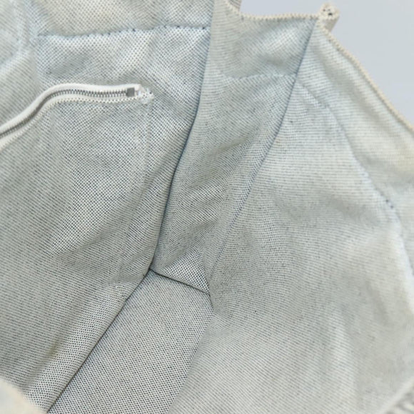 HERMES New Fourre Tout MM Hand Bag Canvas Beige Silver Auth 129568