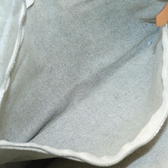 HERMES New Fourre Tout MM Hand Bag Canvas Beige Silver Auth 129568