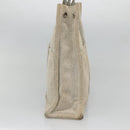 HERMES New Fourre Tout MM Hand Bag Canvas Beige Silver Auth 129568-4