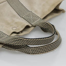 HERMES New Fourre Tout MM Hand Bag Canvas Beige Silver Auth 129568-7