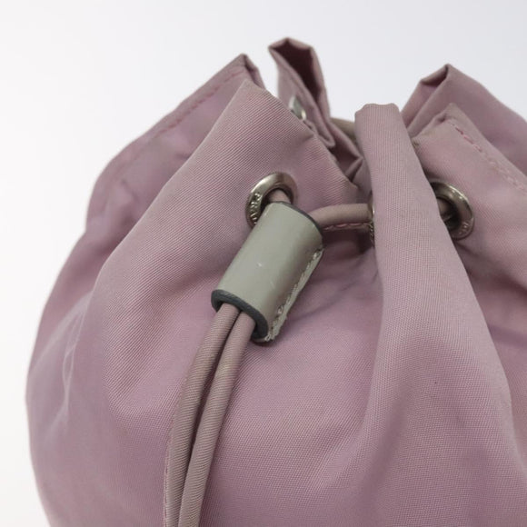 PRADA Pouch Nylon Pink Silver Auth 129576