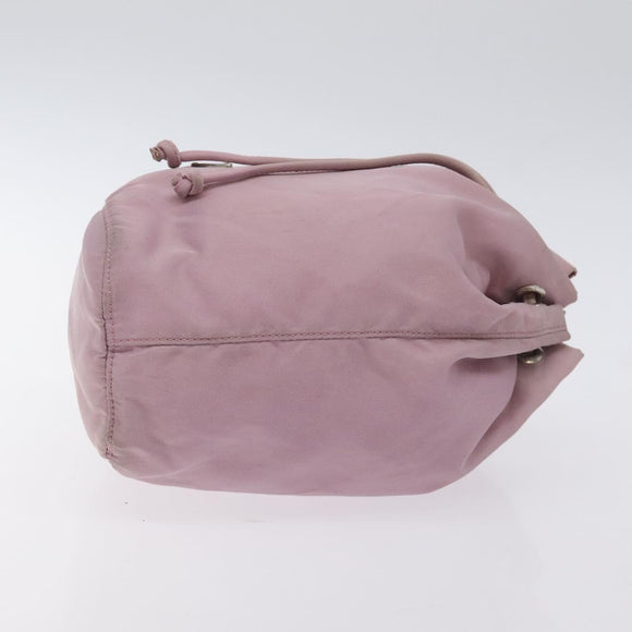 PRADA Pouch Nylon Pink Silver Auth 129576