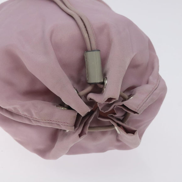 PRADA Pouch Nylon Pink Silver Auth 129576