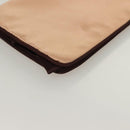 PRADA Pouch Satin Beige Auth 129577-15