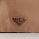 PRADA Pouch Satin Beige Auth 129577-17