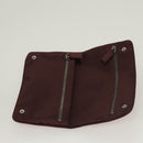 PRADA Pouch Satin Beige Auth 129577-8