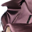 PRADA Pouch Satin Beige Auth 129577-18