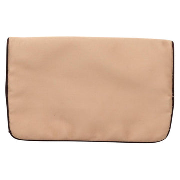 PRADA Pouch Satin Beige Auth 129577 - 0