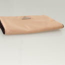 PRADA Pouch Satin Beige Auth 129577-5