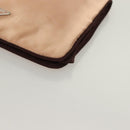 PRADA Pouch Satin Beige Auth 129577-14