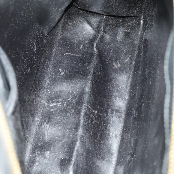 GUCCI Tote Bag PVC Leather 2Set Beige Black gold Auth 129585