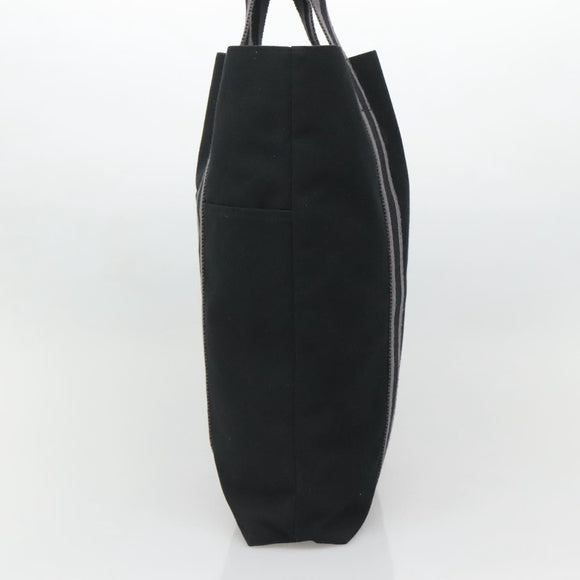 HERMES Fourre Tout Cabas Tote Bag Canvas Black Auth 129600