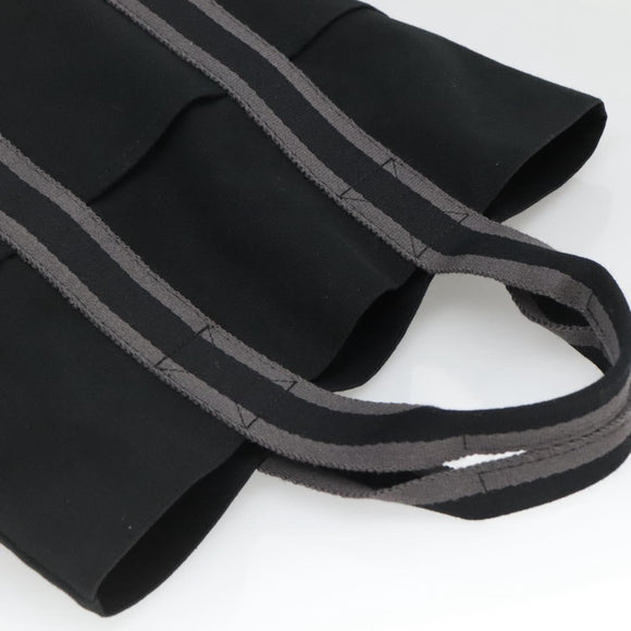 HERMES Fourre Tout Cabas Tote Bag Canvas Black Auth 129600