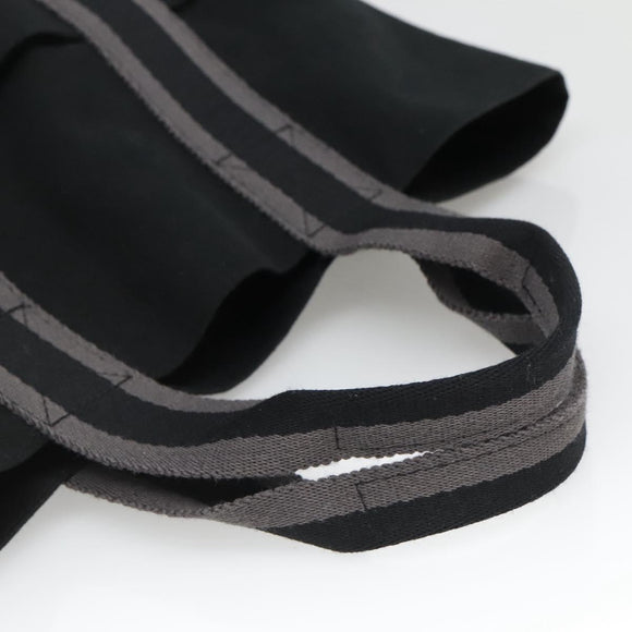 HERMES Fourre Tout Cabas Tote Bag Canvas Black Auth 129600