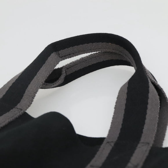 HERMES Fourre Tout Cabas Tote Bag Canvas Black Auth 129600