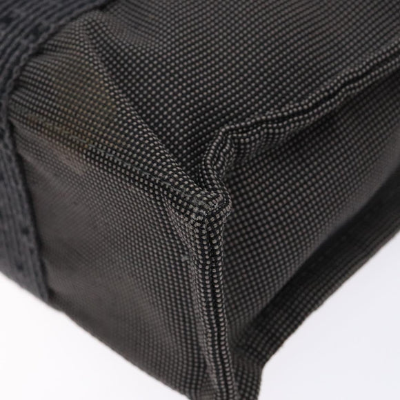 HERMES Her Line PM Hand Bag Canvas Gray Silver Auth 129601