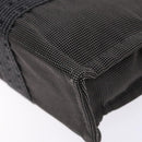 HERMES Her Line PM Hand Bag Canvas Gray Silver Auth 129601-15